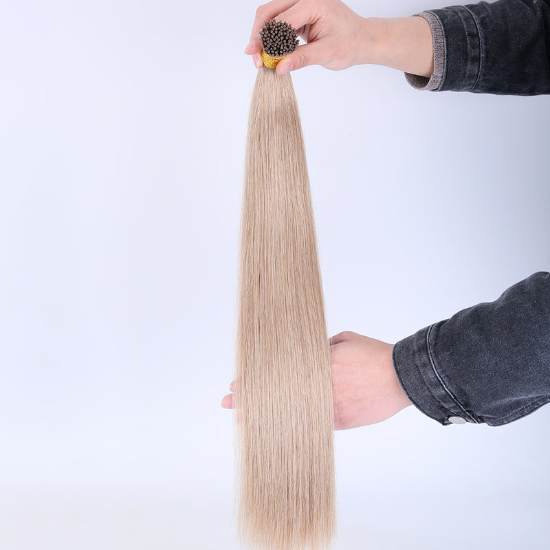 Wholesale factory price 100 human hair i tip hair extension U tip K tip hair extension