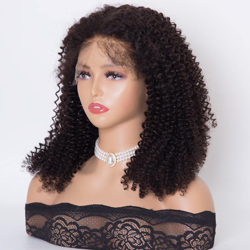 Wholesale 100 human hair lace front wig full hand tied HD lace wig jerry curly hair wig