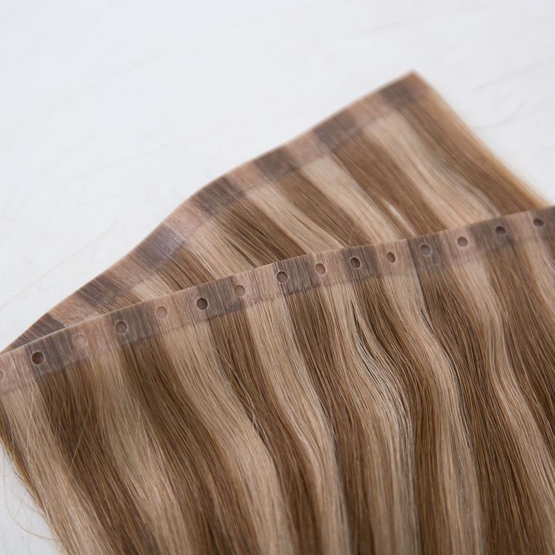 Premier pu weft injectable tape hair weft with hole xo weft human hair extension