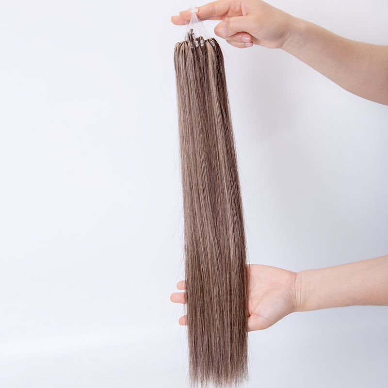 Brown balayage color feather hair extension 100 human hair cuticle aligned hair on sale