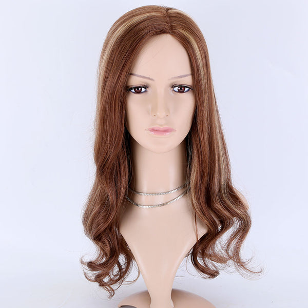 Brown balayage color mono front lace wig 150% density virgin hair wig in stock