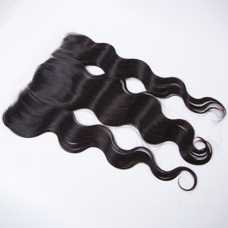 13x4 body Wave Virgin European human Hair Natural black color HD Lace Frontal