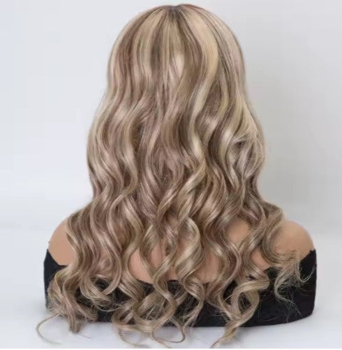 Wave curly hair balayage color silk top medical wig custom wig cap virgin human hair