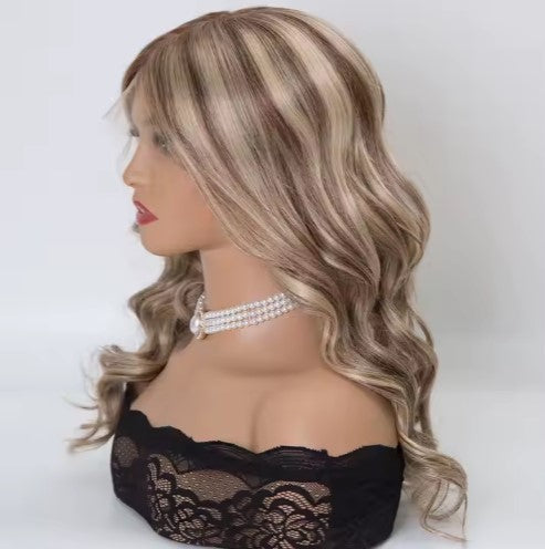 Wave curly hair balayage color silk top medical wig custom wig cap virgin human hair