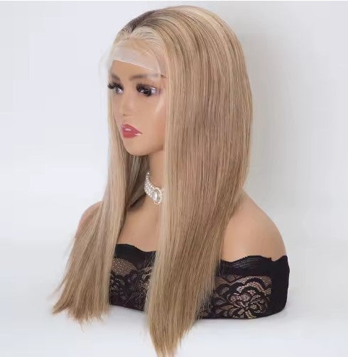 Custom 16 inch blonde balayage color Fully hand tied with 5*5 inch silk top with silicone medical wig