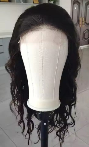 Natural wavy virgin european remy human hair silk top medical wig