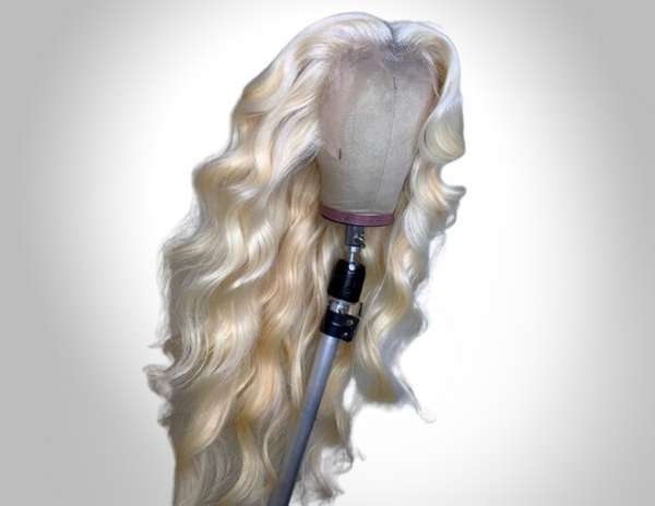 #613 Blonde Hair 13"x4" Lace Front Wigs Body Wave, Indian Remy Human Hair, Pre-plucked hairline,Removable elastic band