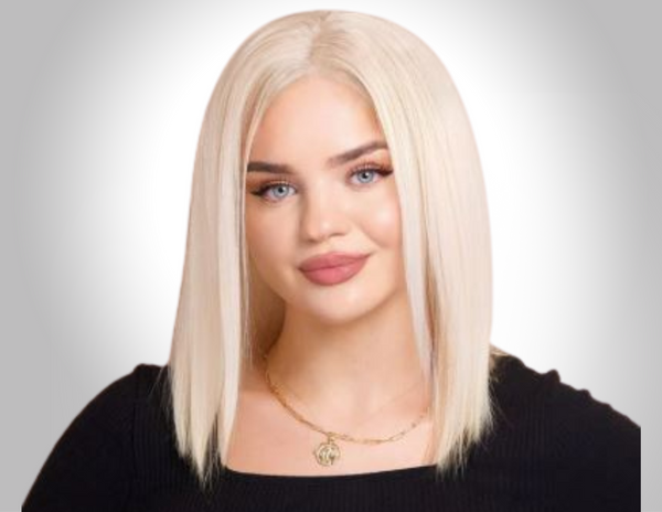 200% density White Blonde Color short BOB Wig Transparent HD Lace front European virgin Hair Wig for women