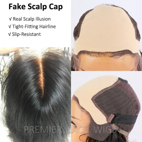 Additional Request To Sew Fake Scalp Bald Cap. Slip-Resistant, Real Scalp Illusion,Tight-Fitting Hairline,100% Hand Sewing