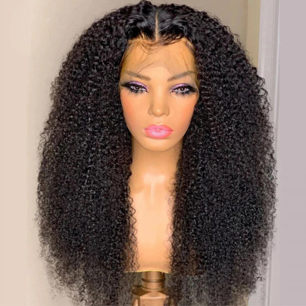 High Quality Grade A Brazilian Virgin Human Hair 13"×4" Lace Front Wigs Kinky Curly