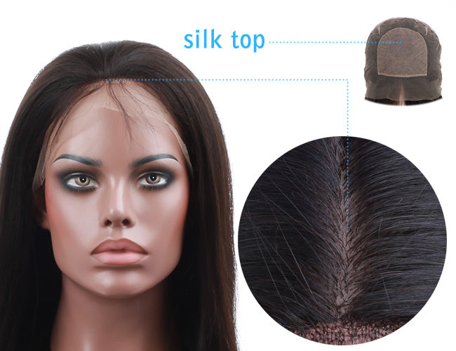 Custom Made 6" Deep Part 360° Lace Wigs, Relaxed Yaki Texture Indian Remy Human Hair, Pre-plucked hairline,Removable Elastic Band [Production Time 40 working days]