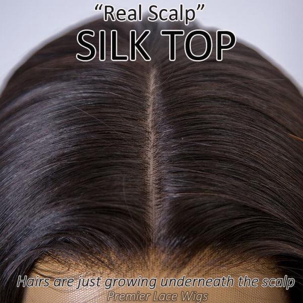 "Real Scalp" Silk Top Full Lace Wigs 100% Hand-Tied, Indian Remy Human Hair Loose Curl