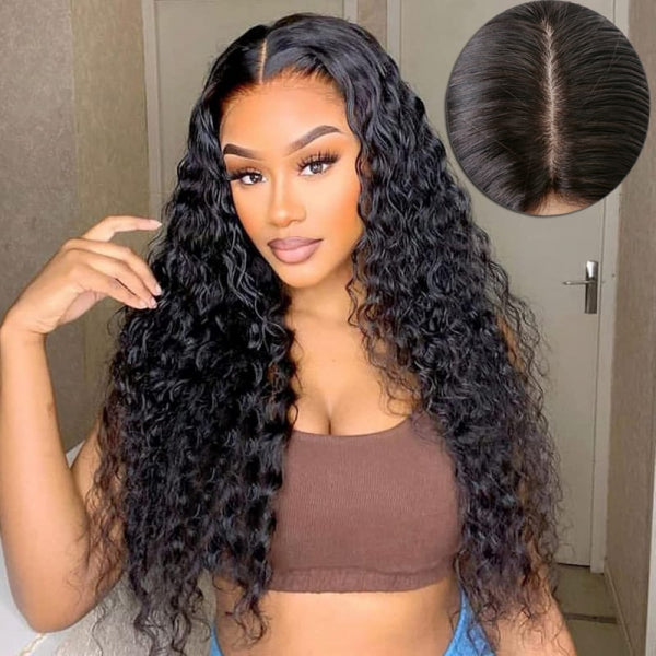 "Real Scalp" Silk Top Full Lace Wigs 100% Hand-Tied, Brazilian Virgin Human Hair Deep Wave